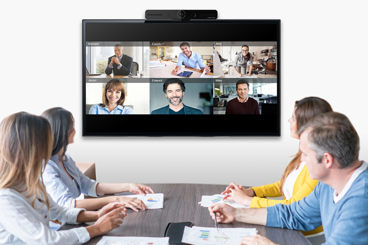 Attorney participating in a remote deposition via secure video conferencing
